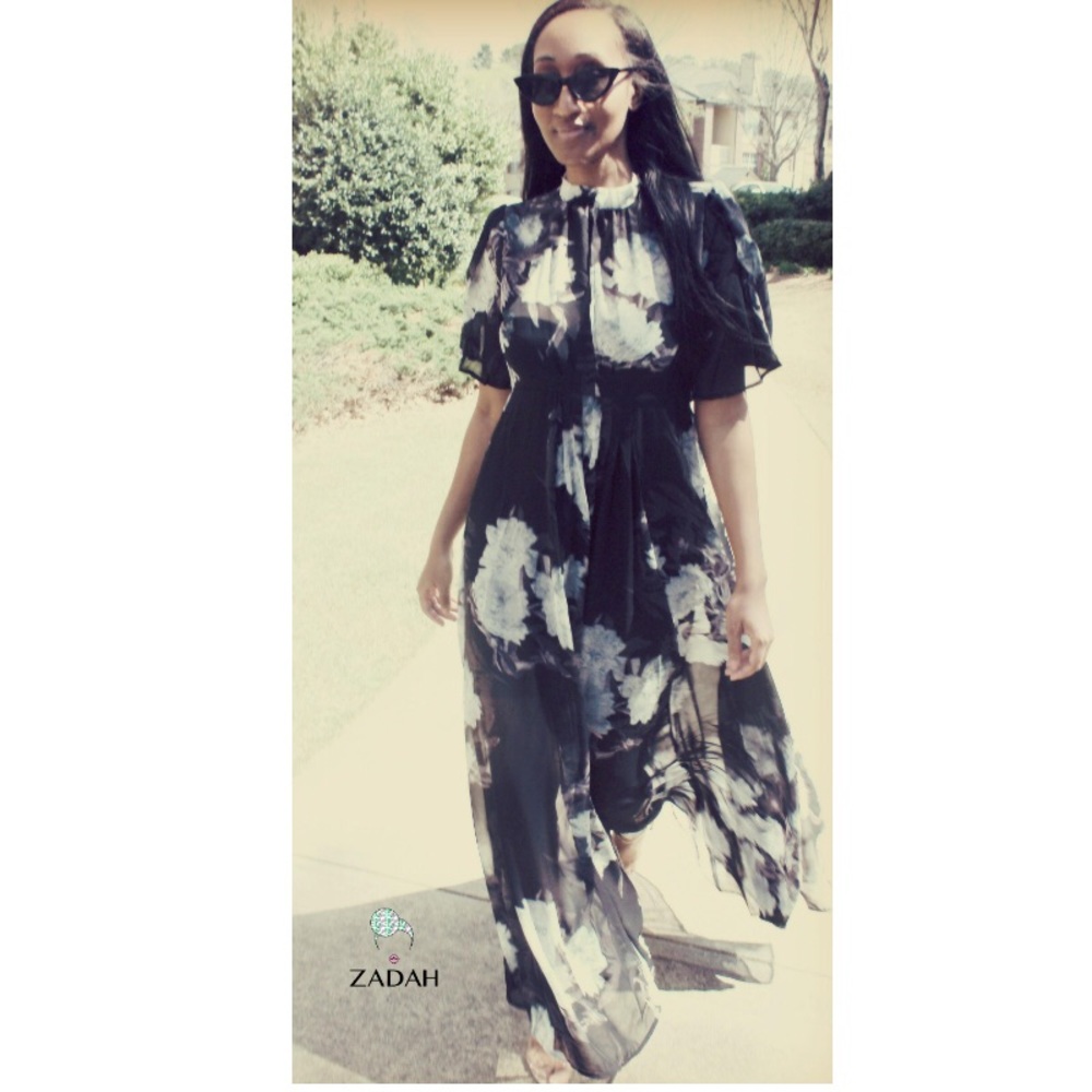 Black Gray Maxi Dress
